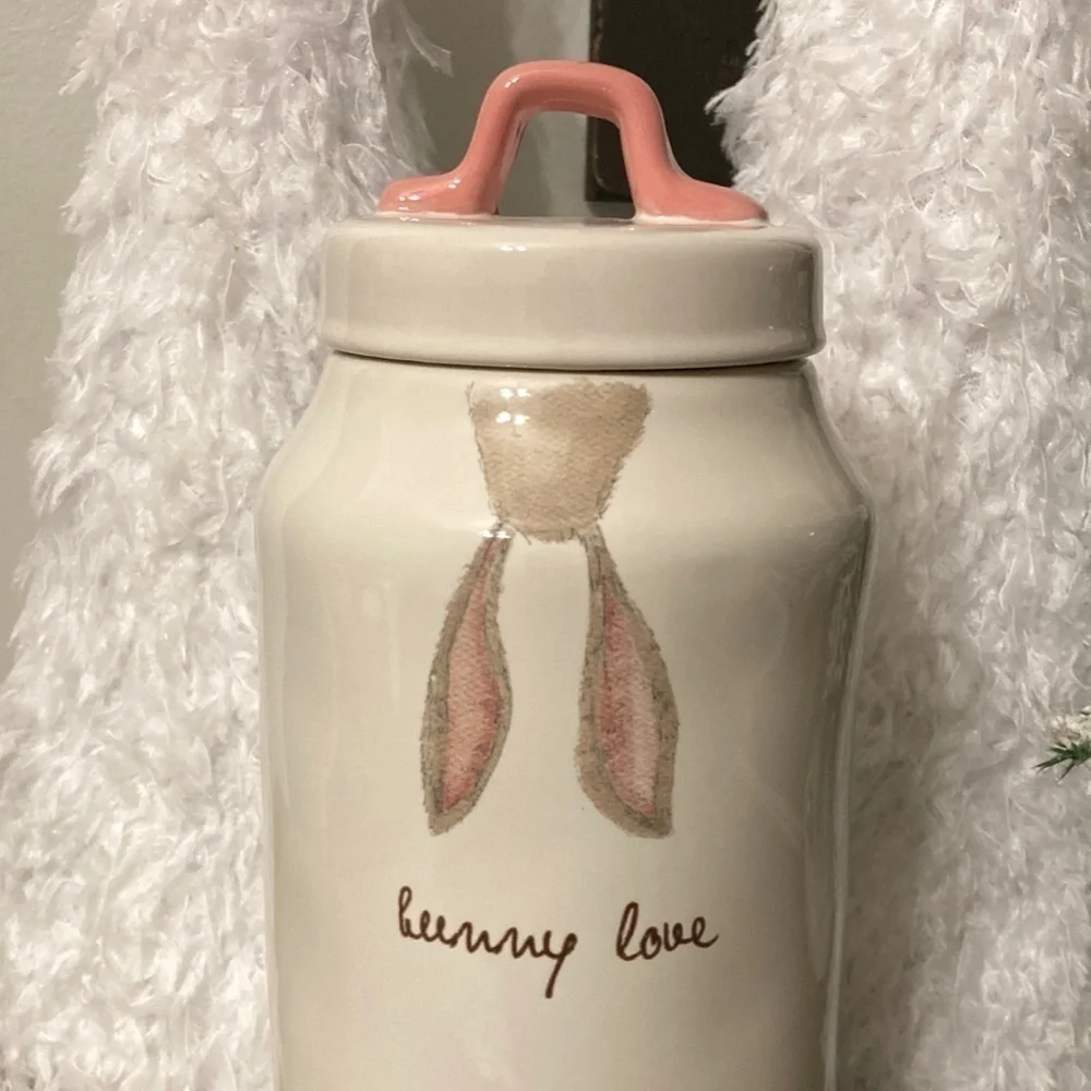 Rae Dunn TALL bunny love CANISTER NIP
